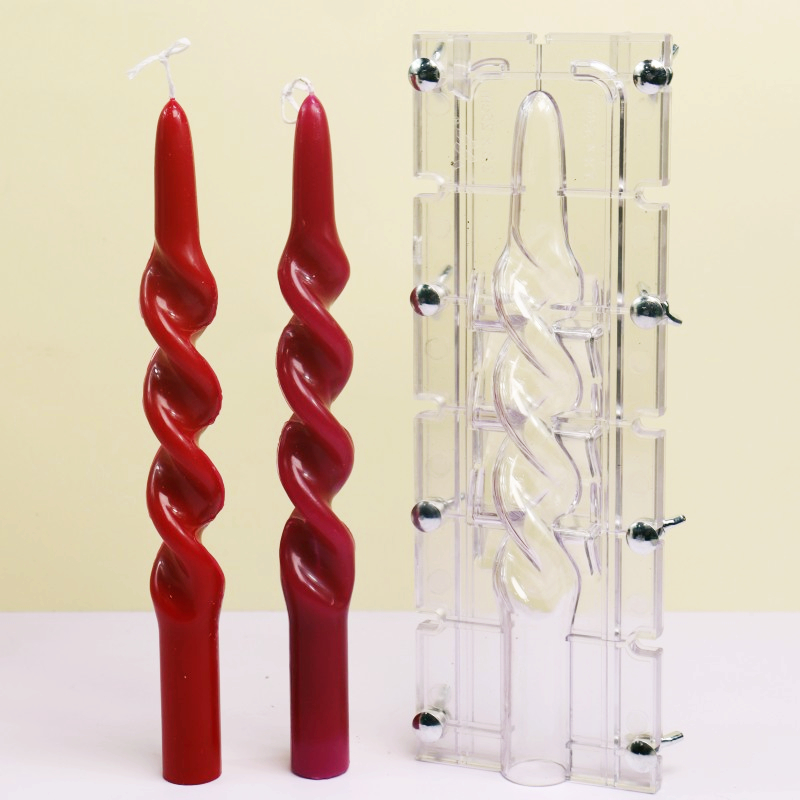 Candle Making Diy Kit - Bükülmüş Şerit Sütun Akrilik Mum Kalıp