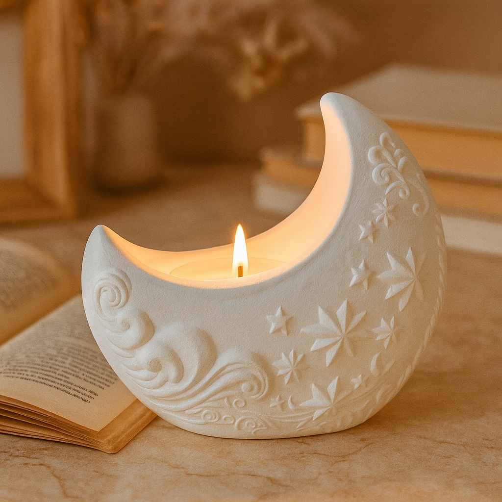 Candle Making Process - 3d Rölyef Ay Alçı Reçine Kalıp