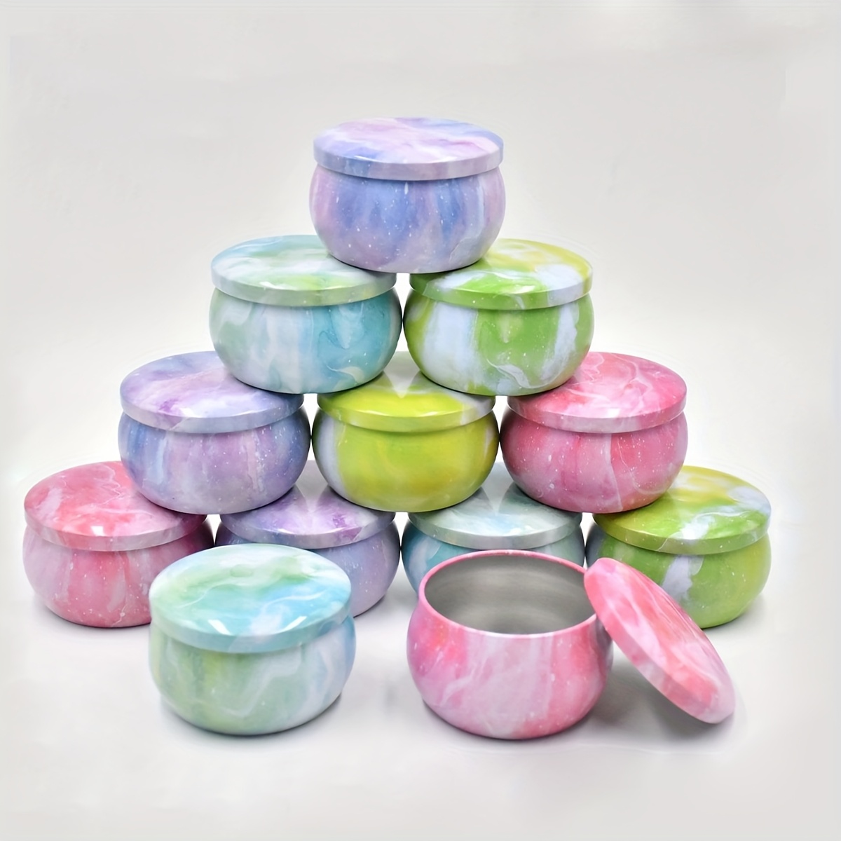Candle Making Jars - Yıldızlı gökyüzü desenli metal boş mumluklar,