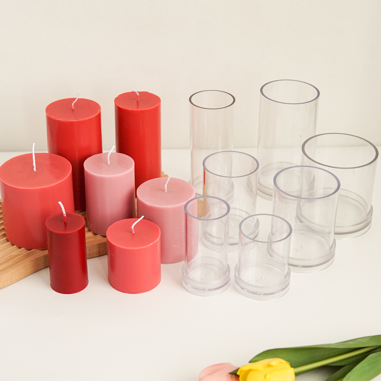 Candle Making Diy Kit - Çeşitli 3D Silindirik Mum Kalıp Plastik