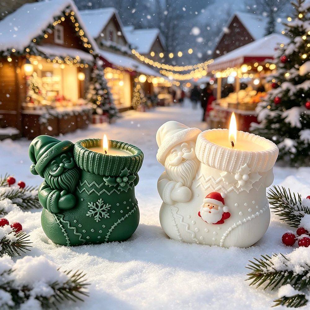 Candle Making Diy Kit - Noel Baba Çorabı Silikon Mum Kalıbı