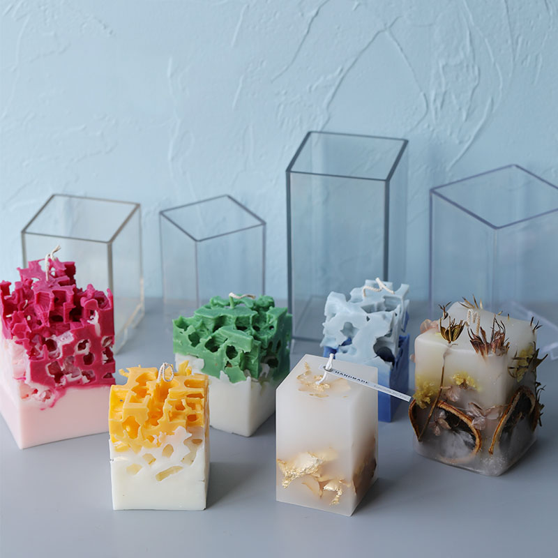 Candle Making Diy Kit - 3D Kare Dikdörtgen Sütun Mum Kalıp