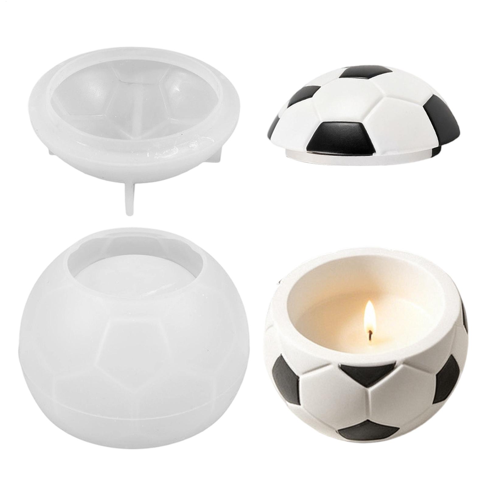 Candle Making Jars - Futbol silikon kalıp 3D yeniden kullanılabilir