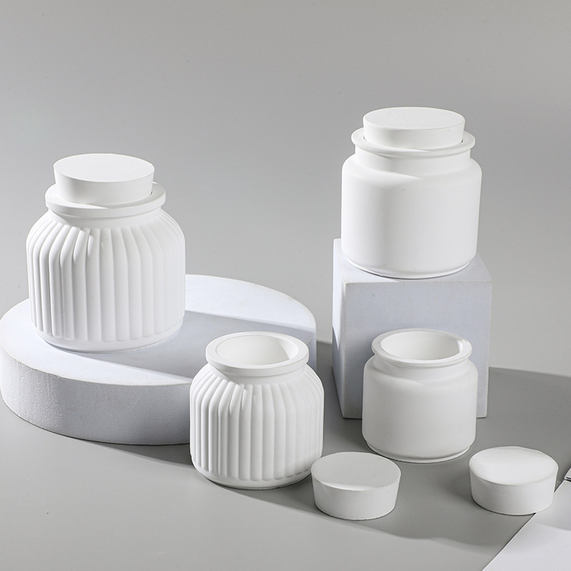 Candle Making Jars - Yuvarlak şerit vazo Pot silikon kalıp