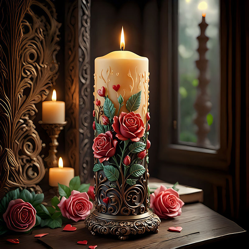 Avrupa Tarzı Kırmızı Gül Kalp  - Candle Making Vinings incelemesi ve fiyatı