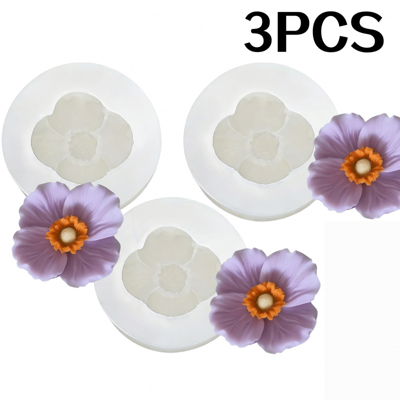 3 Çiçekli silikon kalıp, Silik - Candle Making Jars incelemesi ve fiyatı